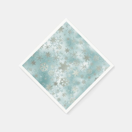 Elegant Blue Silver-kerstsnowflake-patroon Servet (Hoek)