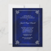 Elegant Blue Silver Lijst 25th Wedding Jubileum Kaart (Voorkant)