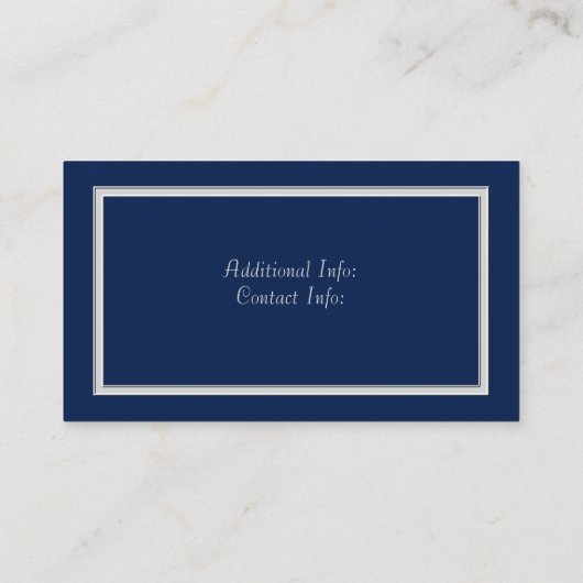 Elegant Blue & Silver Loyalty Card (Achterkant)