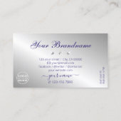 Elegant Blue Silver Sparking Diamonds met Logo Visitekaartje (Achterkant)