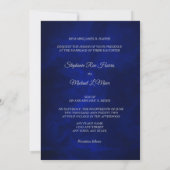 Elegant Blue Silver Star Swirl Wedding Kaart (Achterkant)