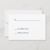 Elegant Blue Silver Star Wedding RSVP (Achterkant)
