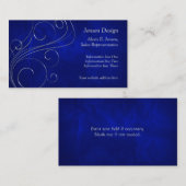 Elegant Blue Silver Swirl Design Visitekaartje (Voorkant / Achterkant)