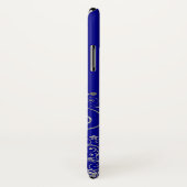 Elegant Blue Silver Swirls Custom Script Case-Mate iPhone Case (Achterkant / rechts)