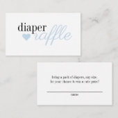 Elegant Blue Simple Boy Baby shower Diaper Raffle Informatiekaartje (Voorkant / Achterkant)
