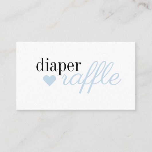 Elegant Blue Simple Boy Baby shower Diaper Raffle Informatiekaartje (Voorkant)