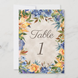 Elegant Blue Sinaasappel Floral Wedding Table