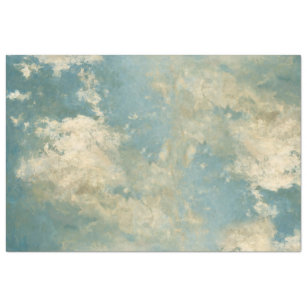 Elegant Blue Skies Clouds Impressionist Decoupage Tissuepapier
