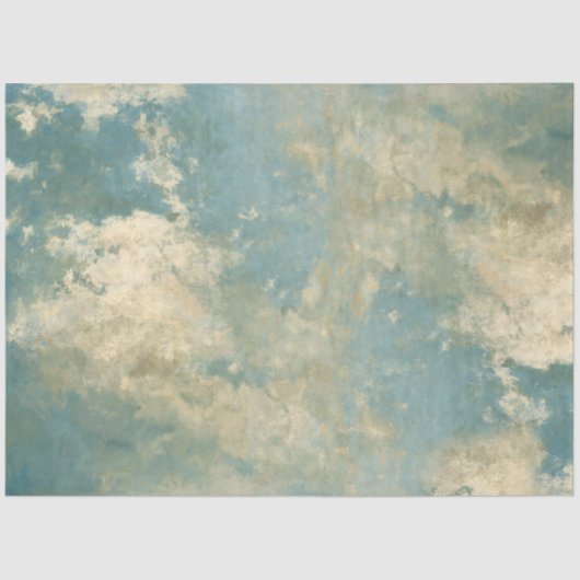 Elegant Blue Skies Clouds Impressionist Decoupage Tissuepapier (Voorkant)