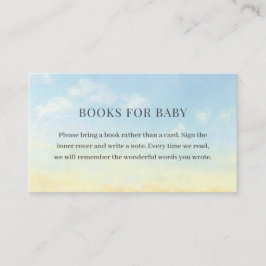 Elegant Blue Sky Clouds Baby shower boeken voor Ba Informatiekaartje