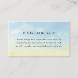 Elegant Blue Sky Clouds Baby shower boeken voor Ba Informatiekaartje