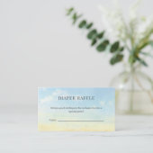 Elegant Blue Sky Clouds Baby shower Luier Raffle Informatiekaartje (Staand voorkant)