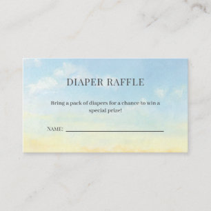 Elegant Blue Sky Clouds Baby shower Luier Raffle Informatiekaartje