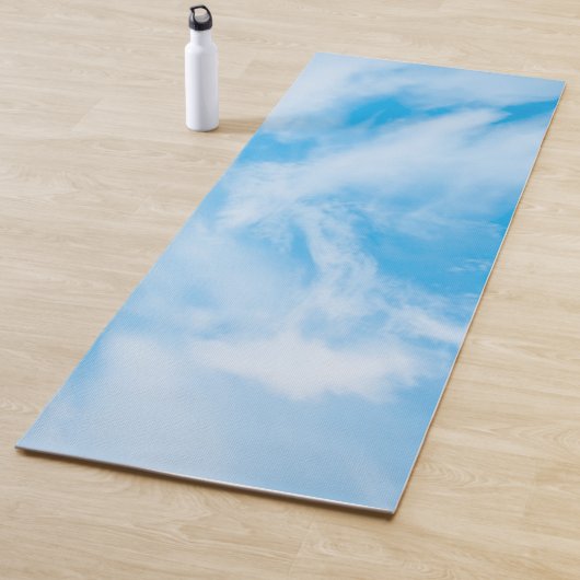 Elegant Blue Sky Clouds Design Sjabloon Fitness Yogamat (In situ)
