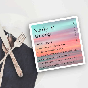 Elegant Blue Sky Romantic Sunset Beach Weddenschap Servet