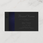 Elegant Blue Snake Pattern Dark Grey met Monogram Visitekaartje (Achterkant)