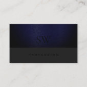 Elegant Blue Snake Pattern Dark Grey met Monogram Visitekaartje (Voorkant)