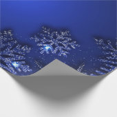 Elegant Blue Snowflake Holiday Cadeaupapier (Hoek)