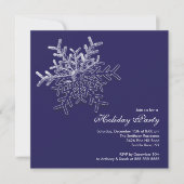 Elegant Blue Snowflake Holiday Kerstfeest Kaart (Voorkant)