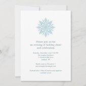 Elegant Blue Snowflake Simple Christmas Holiday Kaart (Voorkant)
