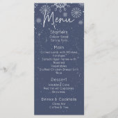 Elegant Blue Snowflake Winter Met huwelijk menu (Voorkant)