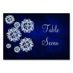 Elegant Blue Snowflake Winter Wedding Kaart