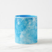 Elegant Blue Snowflakes kerst | Klassieke Mok (Midden)