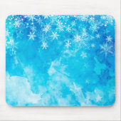 Elegant Blue Snowflakes kerst | Mousepad Muismat (Voorkant)