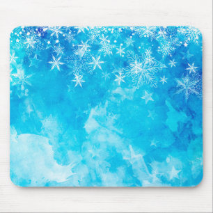 Elegant Blue Snowflakes kerst   Mousepad Muismat