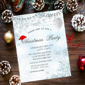 Elegant Blue Snowflakes, lampjes, ballon, Kerstmis Kaart