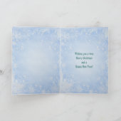 Elegant Blue Snowflakes & Sequins Kerstmis Feestdagen Kaart (Binnen)