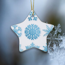 Elegant Blue Snowflakes White Kerstmis