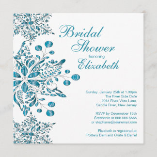 Elegant Blue Snowflakes Winter Vrijgezellenfeest Kaart