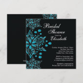 Elegant Blue Snowflakes Winter Vrijgezellenfeest Kaart (Voorkant / Achterkant)