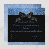 ELEGANT BLUE sparkle ARTITY INVITATION Kaart (Voorkant / Achterkant)