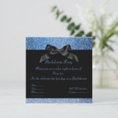 ELEGANT BLUE sparkle ARTITY INVITATION Kaart (Staand voorkant)