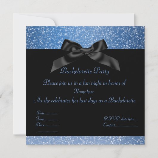 ELEGANT BLUE sparkle ARTITY INVITATION Kaart (Voorkant)