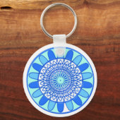 Elegant Blue Sparkle Jewel Design Sleutelhanger (Voorkant)