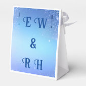 Elegant Blue Sparkle-ontwerp voor huwelijksuitnodi Bedankdoosjes (Achterkant)