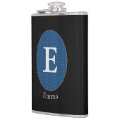 Elegant Blue Specialized Monogram Flask Heupfles (Links)