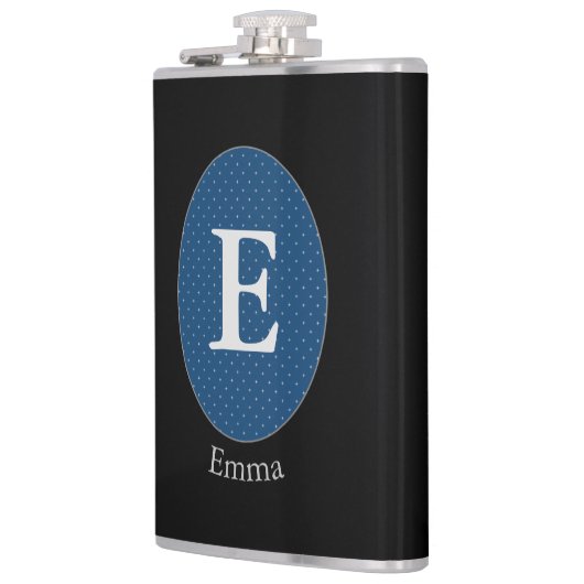 Elegant Blue Specialized Monogram Flask Heupfles (Links)