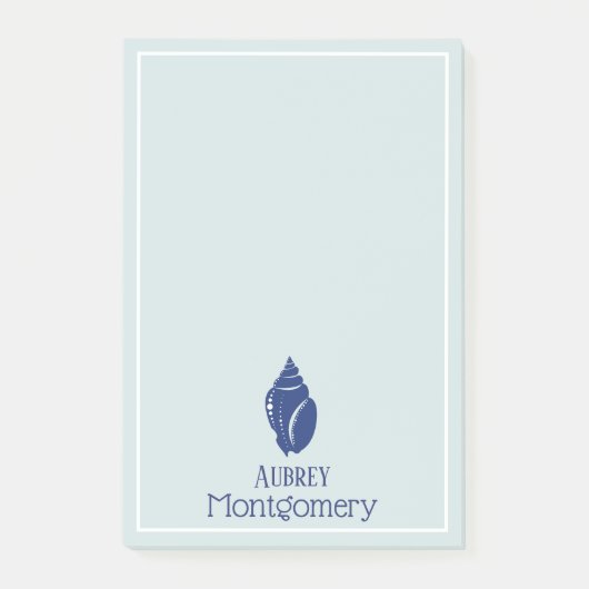 Elegant Blue Spiral Seashell Speciaal Post-it® Notes (Voorkant)