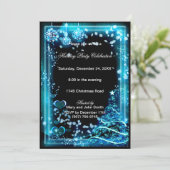 Elegant Blue Star Tree-kerstfeest Kaart (Staand voorkant)