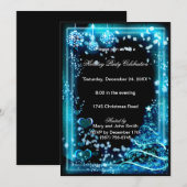 Elegant Blue Star Tree-kerstfeest Kaart (Voorkant / Achterkant)