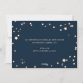 Elegant Blue Stars Foto Merry Kerstkaarten Feestdagenkaart (Achterkant)