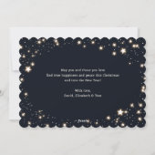 Elegant Blue Stars Sneeuwfoto Vrolijk Kerstfeest K Feestdagenkaart (Achterkant)