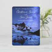 Elegant Blue Sterrennacht in het Snowy-gebergte Kaart (Staand voorkant)