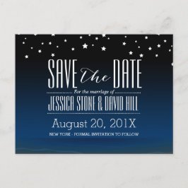Elegant Blue Sterrennacht Wedding Save the Date Aankondigingskaart