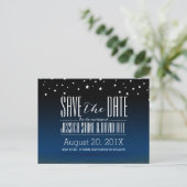 Elegant Blue Sterrennacht Wedding Save the Date Aankondigingskaart (Staand voorkant)