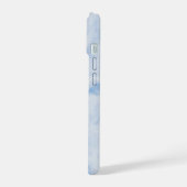 Elegant Blue Stone Marble Pattern iPhone 15 Case (Linkerkant)